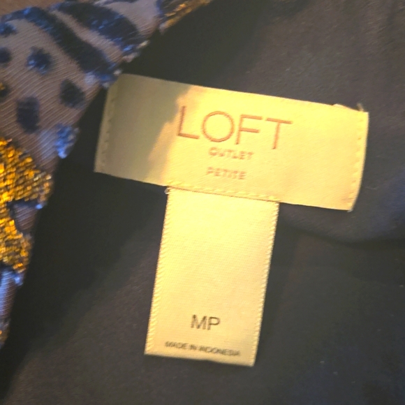 Loft Petite Medium Dress Navy/Gold - Picture 4 of 4